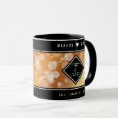 Elegant 7th Copper Wedding Jubileum Celebration Mok (Voorkant rechts)