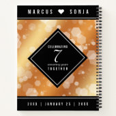 Elegant 7th Copper Wedding Jubileum Celebration Notitieboek (Achterkant)