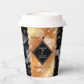 Elegant 7th Copper Wedding Jubileum Celebration Papieren Bekers (Achterkant)