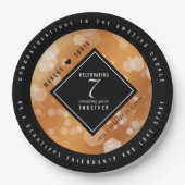 Elegant 7th Copper Wedding Jubileum Celebration Papieren Bordje (Voorkant)