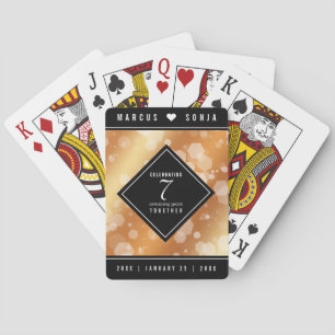 Elegant 7th Copper Wedding Jubileum Celebration Pokerkaarten