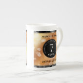 Elegant 7th Copper Wedding Jubileum Celebration Porselein Kop (Voorkant rechts)