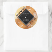 Elegant 7th Copper Wedding Jubileum Celebration Ronde Sticker (Tas)