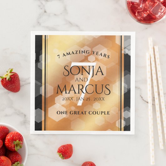 Elegant 7th Copper Wedding Jubileum Celebration Servet (Insitu)