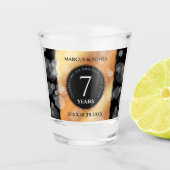 Elegant 7th Copper Wedding Jubileum Celebration Shot Glas (Voorkant)