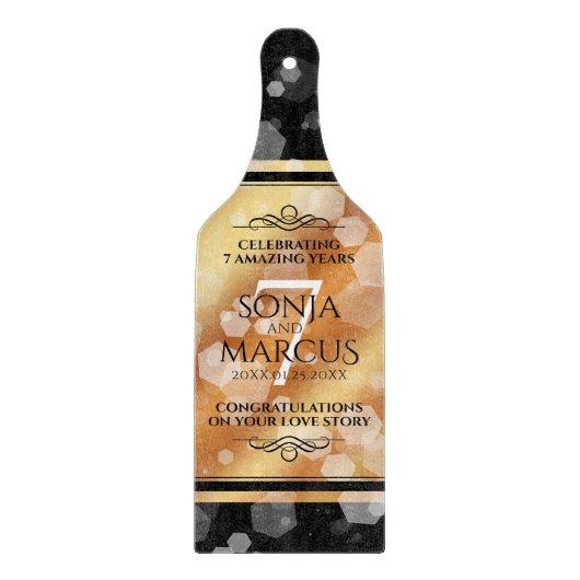 Elegant 7th Copper Wedding Jubileum Celebration Snijplank (Voorkant)