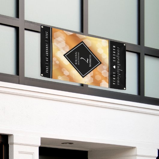 Elegant 7th Copper Wedding Jubileum Celebration Spandoek (Buitenkant Gebouw)