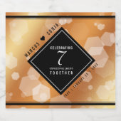 Elegant 7th Copper Wedding Jubileum Celebration Sparkling Wijnetiket (Enkel label)