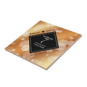 Elegant 7th Copper Wedding Jubileum Celebration Tegeltje (Zijkant)