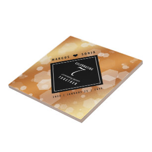 Elegant 7th Copper Wedding Jubileum Celebration Tegeltje