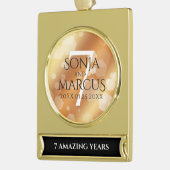 Elegant 7th Copper Wedding Jubileum Celebration Verguld Banner Ornament (Links)