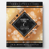 Elegant 7th Copper Wedding Jubileum Fotoplaat (Voorkant)