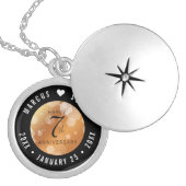 Elegant 7th Copper Wedding Jubileum Locket Ketting (Voorkant)