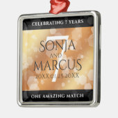 Elegant 7th Copper Wedding Jubileum Metalen Ornament (Links)