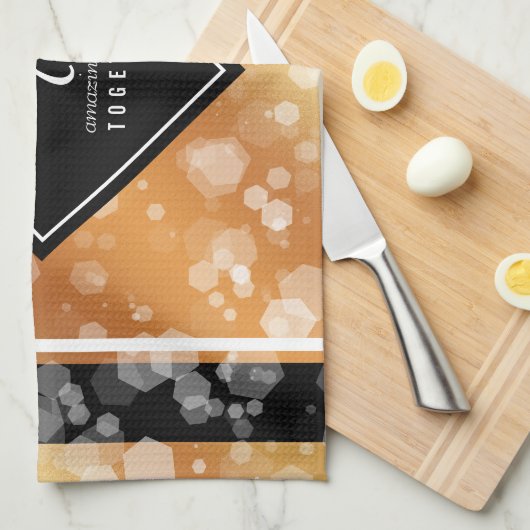 Elegant 7th Copper Wedding Jubileum Theedoek (Quarter Fold)