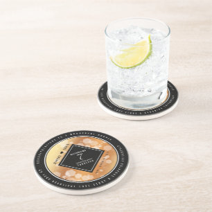 Elegant 7th Copper Wedding Jubileum Zandsteen Onderzetter