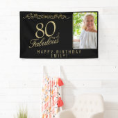 Elegant 80 en Fabulous Birthday Photo Black Spandoek (Insitu)