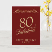 Elegant 80 en Fabulous Ornament 80th Verjaardag Kaart (Gele Bloem)