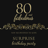 Elegant 80 en Fabulous Ornament 80th Verjaardag Kaart