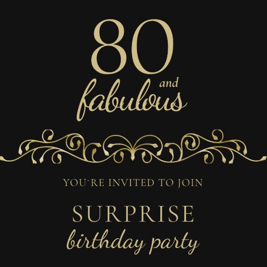 Elegant 80 en Fabulous Ornament 80th Verjaardag Kaart