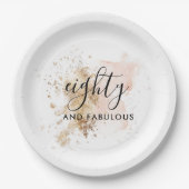 Elegant 80 en Fabulous, vrouw 80e verjaardag Papieren Bordje (Voorkant)