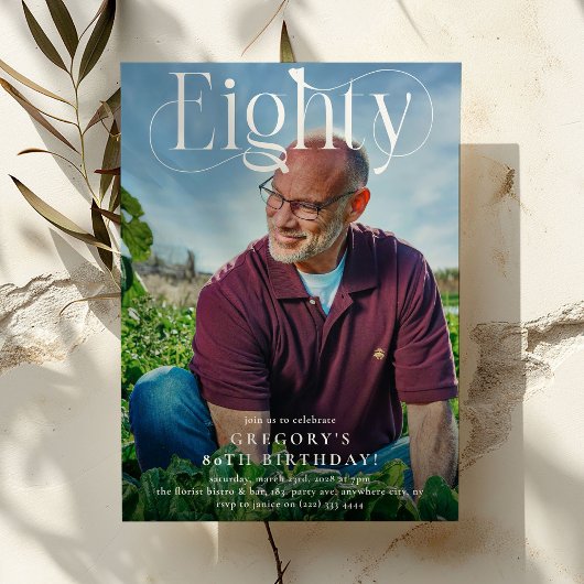 Elegant 80 foto 30ste verjaardagsfeest kaart