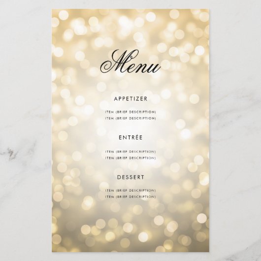 Elegant 80 Verjaardagsprogramma Lights Gold Menu (Achterkant)