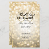 Elegant 80 Verjaardagsprogramma Lights Gold Menu (Voorkant / Achterkant)