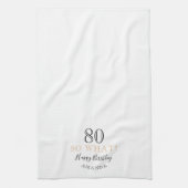 Elegant 80, wat grappig citaat 80th Birthday Theedoek (Verticaal)