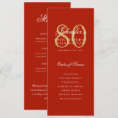 Elegant 80e Programma Gold Red Menu+Dank U (Voorkant / Achterkant)