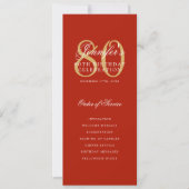 Elegant 80e Programma Gold Red Menu+Dank U (Voorkant)