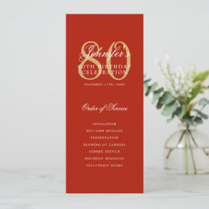 Elegant 80e Programma Gold Red Menu+Dank U