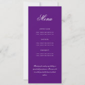 Elegant 80e Programma Goud Paarse Menu+Dank U (Achterkant)