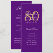 Elegant 80e Programma Goud Paarse Menu+Dank U (Voorkant / Achterkant)