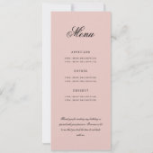 Elegant 80e Programma Menu+Bedankt Blush Pink (Achterkant)
