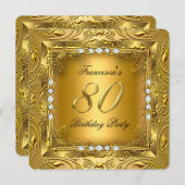 Elegant 80e verjaardag Elite Gold Diamonds Kaart (Voorkant / Achterkant)