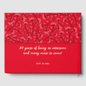 Elegant 80e verjaardag Gastenboek (ROOD) (Achterkant)