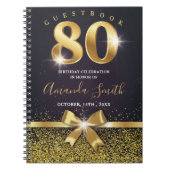 Elegant 80e verjaardag Gold Glitter Guest book Notitieboek (Voorkant)