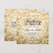 Elegant 80e verjaardag Gold Glitter Lichten Kaart (Voorkant / Achterkant)