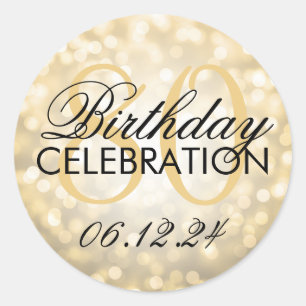 Elegant 80e verjaardag Gold Glitter Lichten Ronde Sticker
