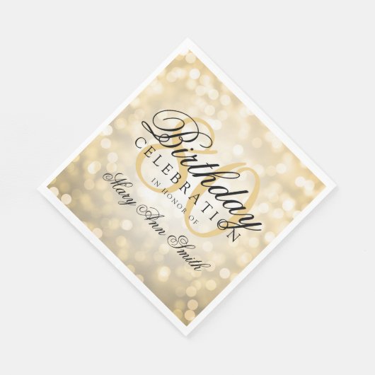 Elegant 80e verjaardag Gold Glitter Lichten Servetten (Hoek)
