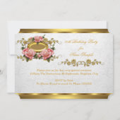 Elegant 80e verjaardag Pink Gold Rozen White Kaart (Achterkant)