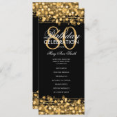 Elegant 80e verjaardag Programma Gold met menu (Voorkant / Achterkant)