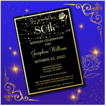 Elegant 80e verjaardag zwart goud