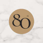 Elegant 80e verjaardag zwarte goudkalligrafie confetti (Kleine voorkant)