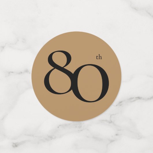 Elegant 80e verjaardag zwarte goudkalligrafie confetti (Kleine voorkant)