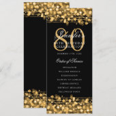 Elegant 80e verjaardagsfeest programma Gold (Voorkant / Achterkant)