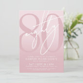 Elegant 80ste Roze Verjaardagsfeest Kaart (Staand voorkant)