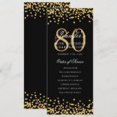 Elegant 80ste verjaardag programma Gold Black Conf (Voorkant / Achterkant)