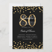 Elegant 80ste verjaardag programma Menu Gold Black (Voorkant)